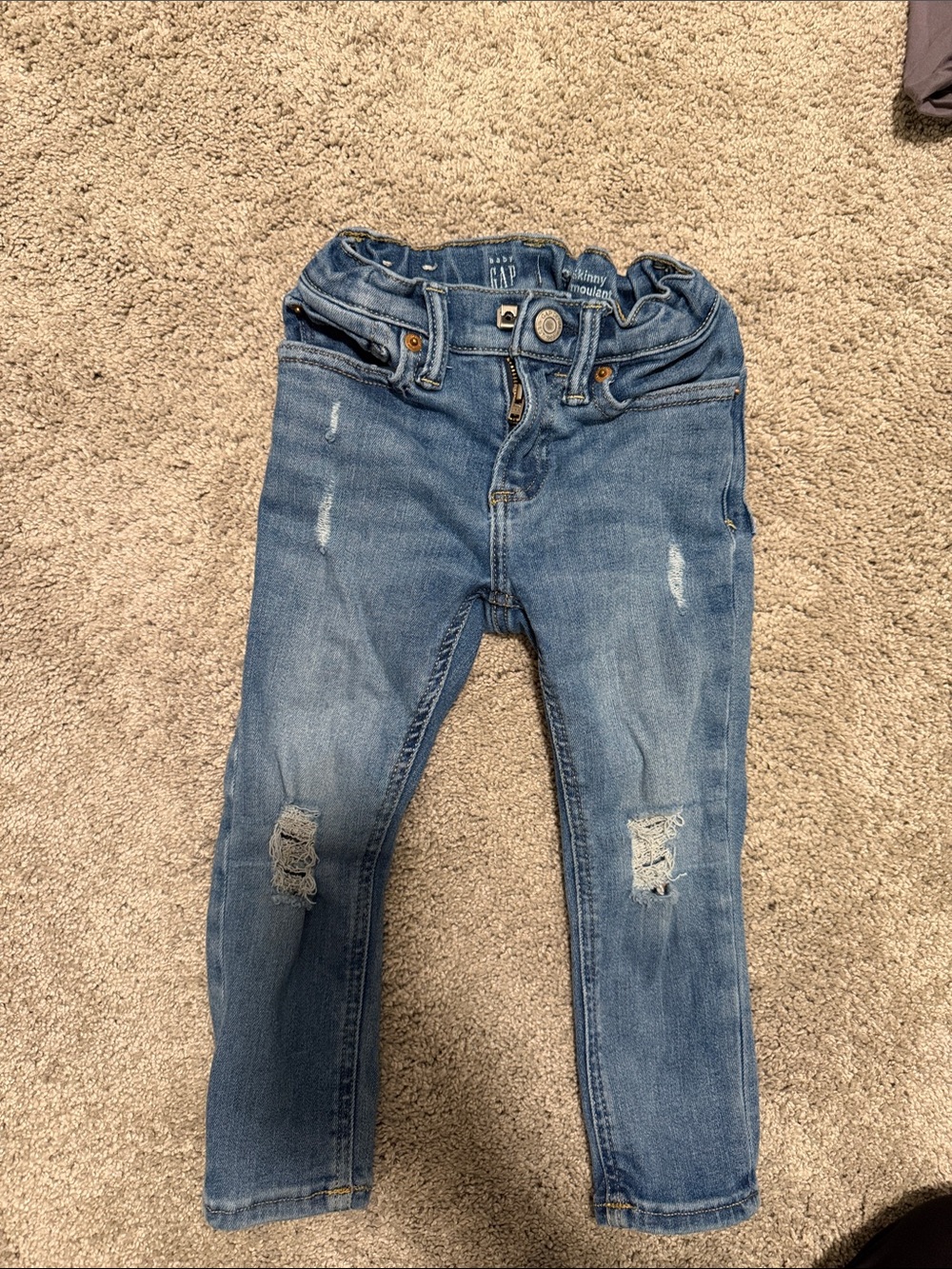 GAP Light Blue Ripped Skinny Jeans for Kids